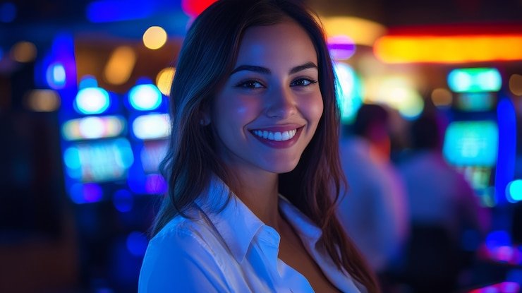Baccarat table with player-banker-tie bet zones