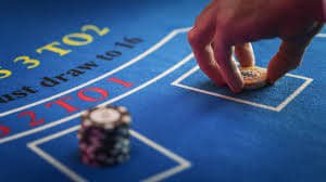 Live dealer bet placement Live blackjack table with active bet placed